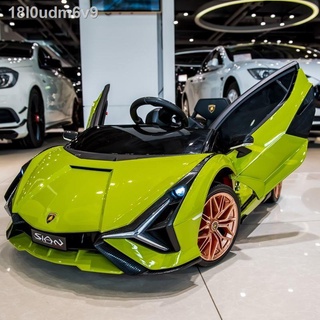  ❡ ✟ HOT-   Ảnh thật  18l0udm6v9Xe ô tô điện trẻ em Lamborghini xe bốn bánh bé trai và gái đẩy điều khiển từ xa đồ chơi c 