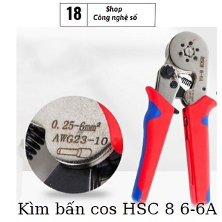 HSC8 6-6A  Kìm bấm cos lục giác HSC8 6-6A tự điều chỉnh cos ống tròn cos pin rỗng kìm chắc tay bấm dễ dàng