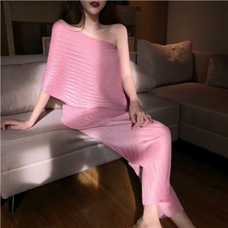 Set áo lệch vai dập ly siêu hot