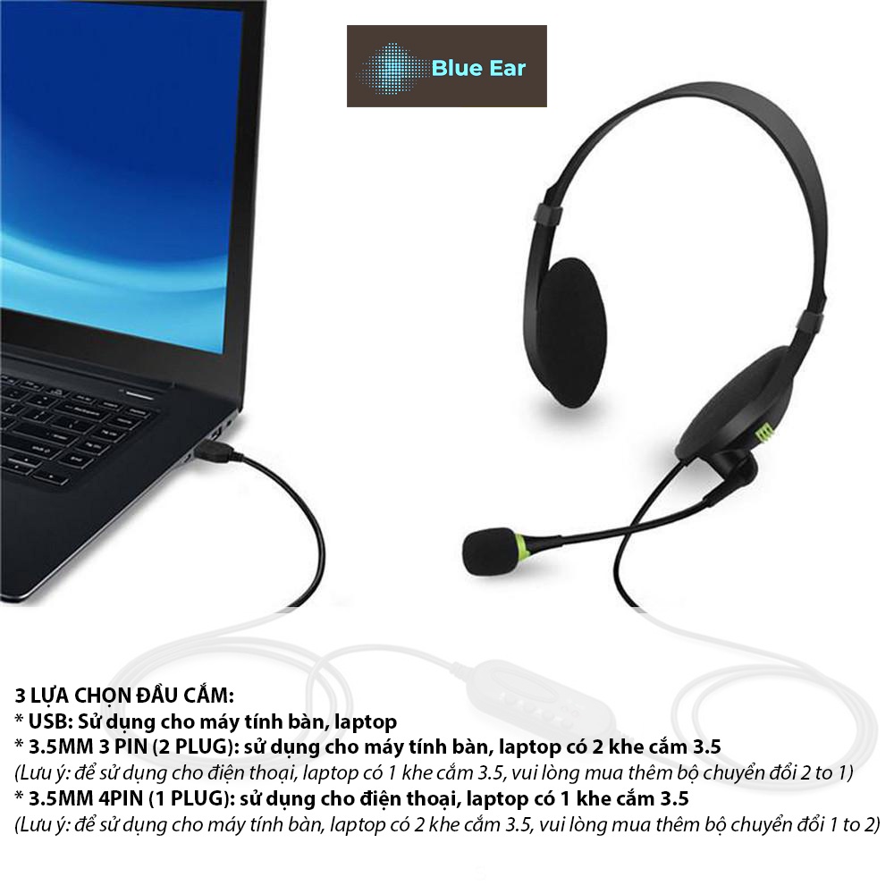 Tai Nghe Soyto SY440 Tích Hợp Micro, Phù Hợp Học Online, Telesale, CSKH, Salephone