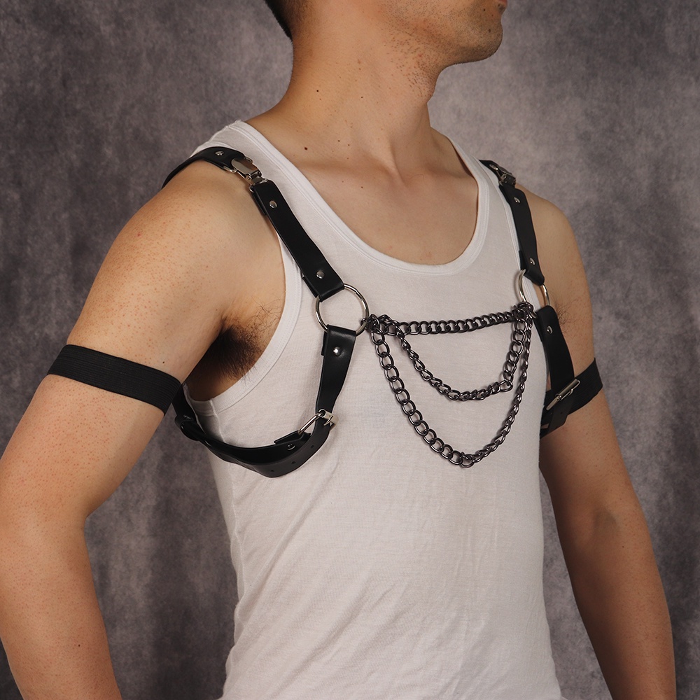 Toàn Bộ Dây Đai Áo Giáp Bằng Da Phong Cách Steampunk Gothic Gợi Cảm Cho Nam