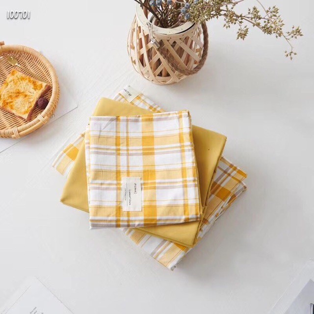 Set chăn ga Cotton TC kẻ hoạt tính, giá tốt nhất