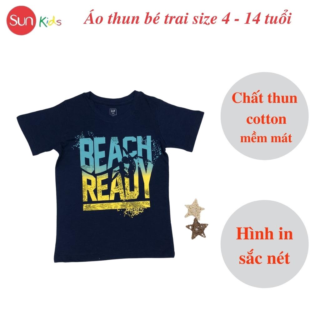 Áo thun bé trai, áo phông cho bé trai chất cotton nhiều màu, size 4-14 tuổi - SUNKIDS