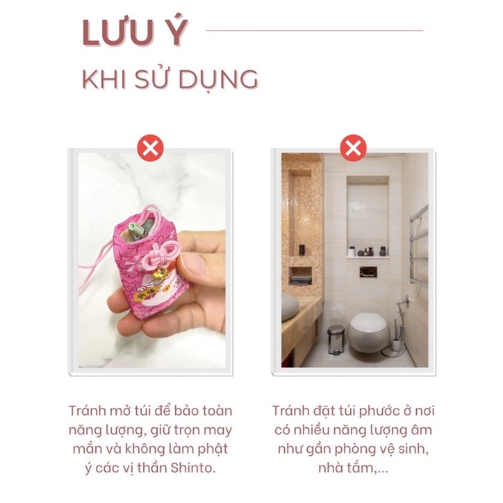 Túi Phước Omamori May Mắn Liugems Đeo Bên Người, Mix Đá, Thảo Mộc, Muối Hồng Himalaya Mang Tài Lộc, Tình Yêu