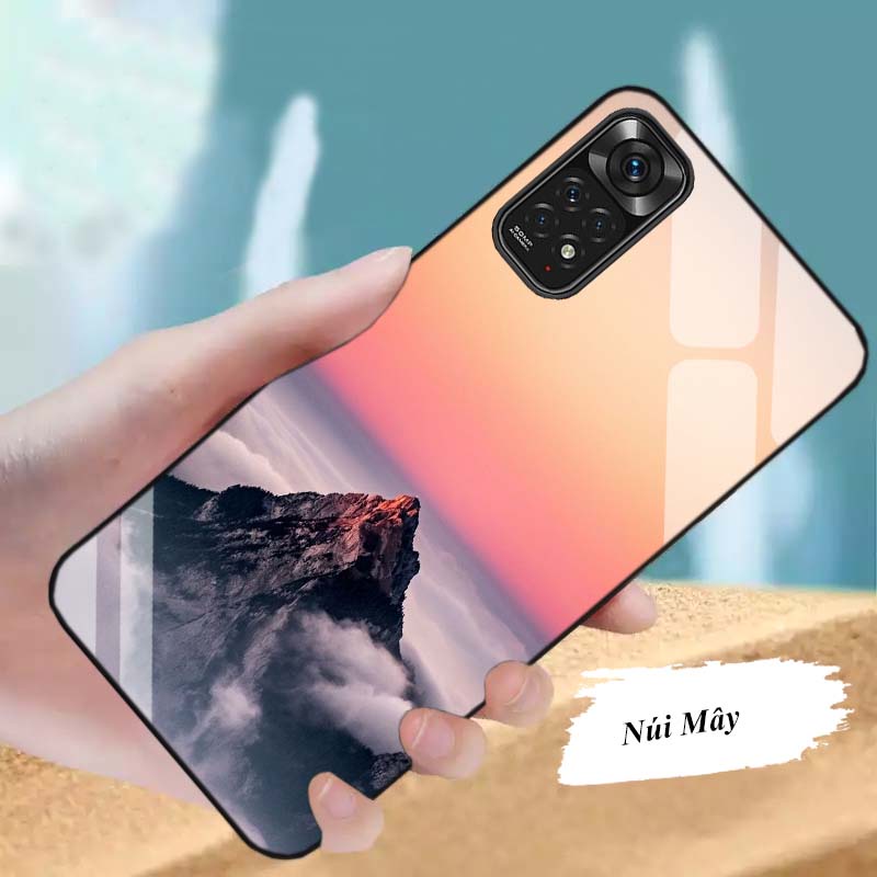 Ốp Lưng Xiaomi Redmi Note 11S, Note 11 4G, Note 11 5G, Note 11 Pro Mặt kính cường lực Cao Cấp, Sáng Bóng