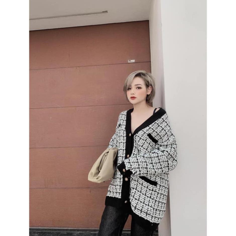 Áo cadigan kẻ sang chảnh (kèm clip hàng đẹp)