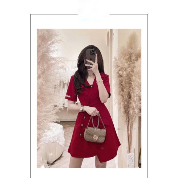Đầm Váy cổ vest dáng xòe dự tiệc
