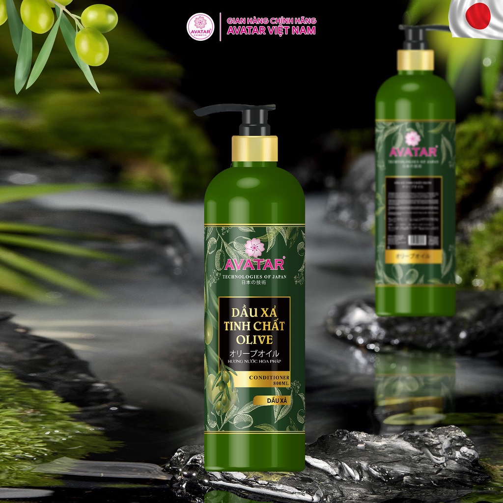 Combo Dầu Gội Bưởi Và Dầu Xả Olive Avatar Dưỡng Sinh Da Đầu Giảm Rụng Tóc 800ML