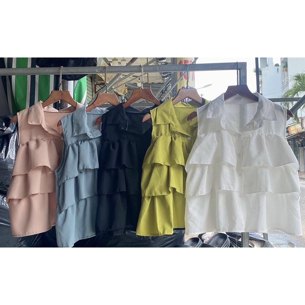 ÁO KIỂU SƠ MI NỮ bèo tầng hót đỉnh 2022. Chất voan dày cao cấp lèm ảnh tự chụp. 40-55kg