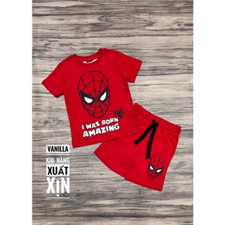 Bộ cotton nhện đỏ bé trai