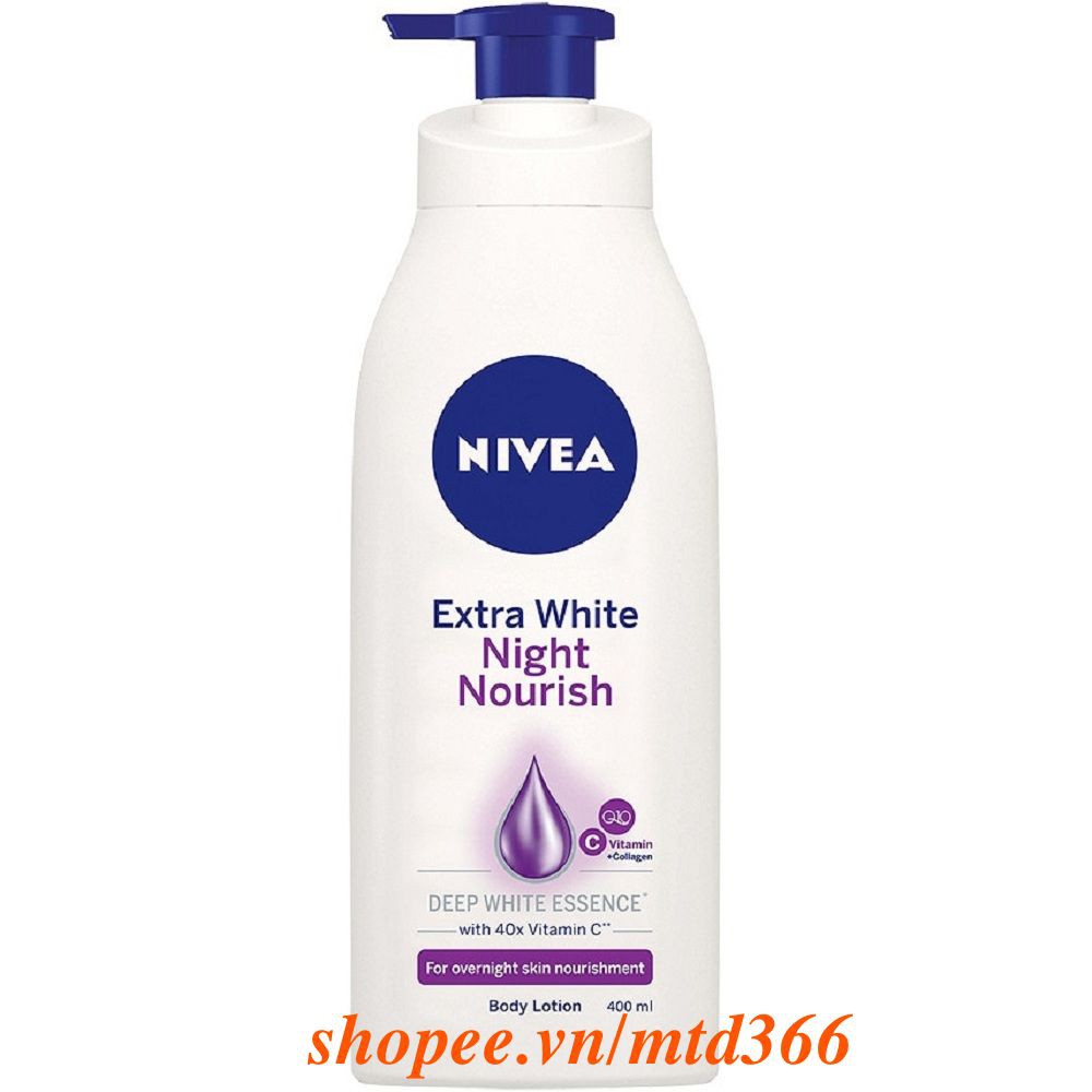 Sữa Dưỡng Thể 400Ml Nivea Ban Đêm Làm Trắng, Sẵn Chắc Da Extra White Night Nourish.