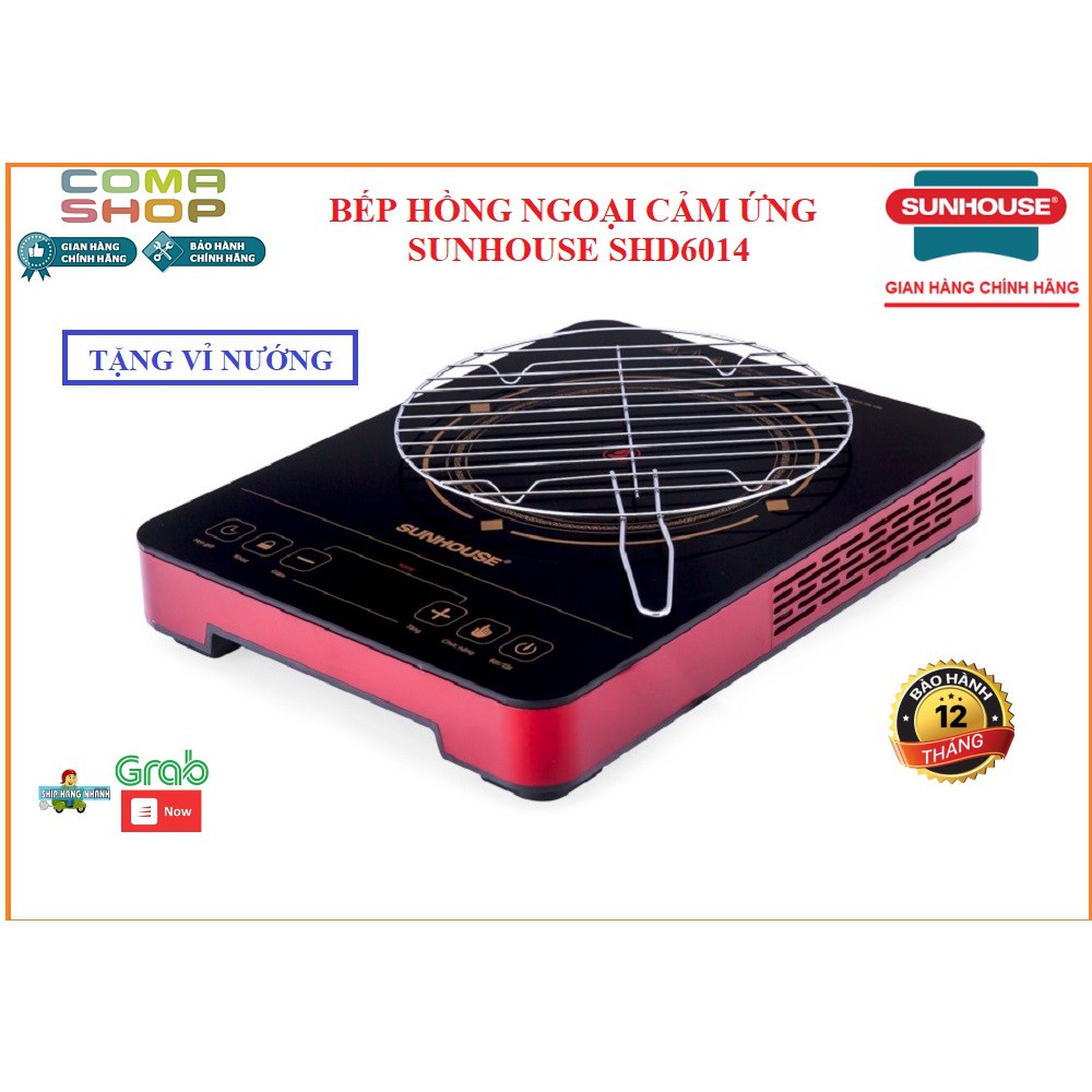  SHD6014 - BẾP HỒNG NGOẠI CẢM ỨNG SUNHOUSE [TẶNG VỈ NƯỚNG] - BẢO HÀNH CHÍNH HÃNG 12 THÁNG