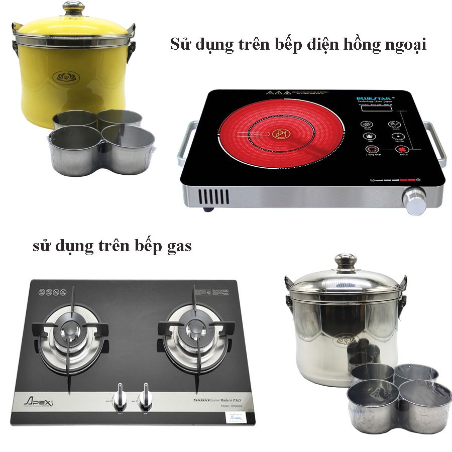 Nồi ủ nấu chậm giữ nhiệt chân không đa năng inox SU304 7 lít
