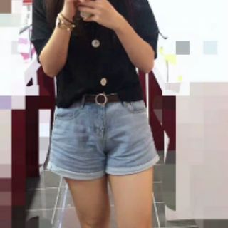 Quần short bò mềm kèm thắt lưng
