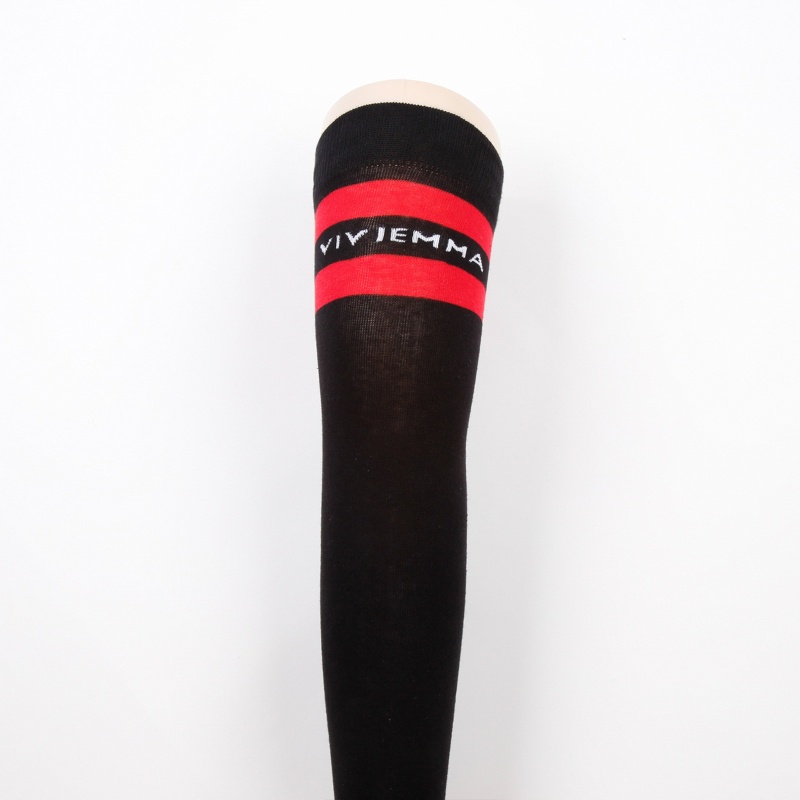 Vớ Dài Qua Gối Màu Trơn Họa Tiết Sọc Vui Nhộn Dễ Thương Phong Cách Lolita