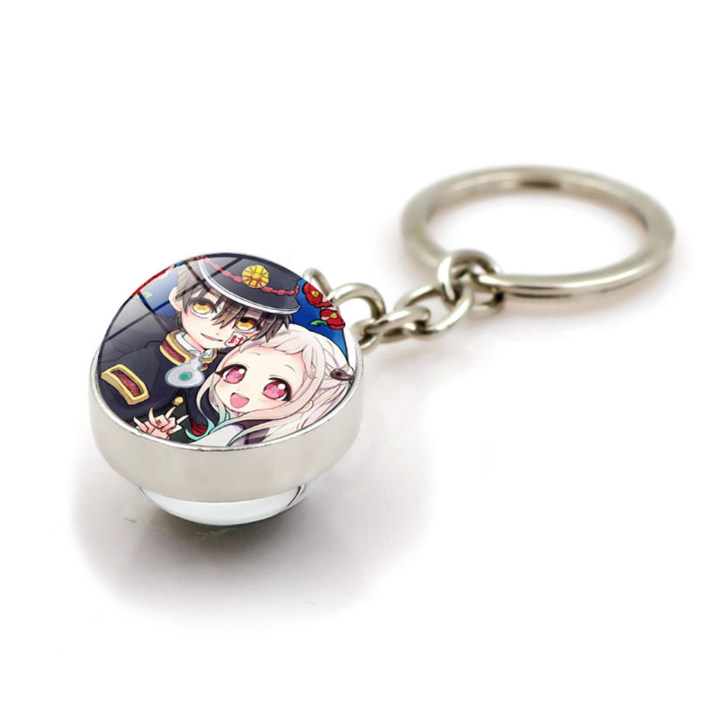 IVANES Unisex Glass Ball Keychain|Anime Jewelry Toilet-Bound Hanako kun Keychain Double Side Trendy Cosplay Gift 29 Styles Time|Pendant