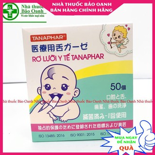 Hộp 50 chiếc gạc rơ lưỡi em bé tanaphar đã tiệt trùng - ảnh sản phẩm 1