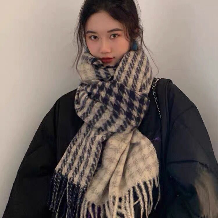 Khăn choàng cổ họa tiết kẻ ô màu bạc ấm áp mùa đông phiên bản han hàng mới dành cho học sinh nữ 2021
 | BigBuy360 - bigbuy360.vn