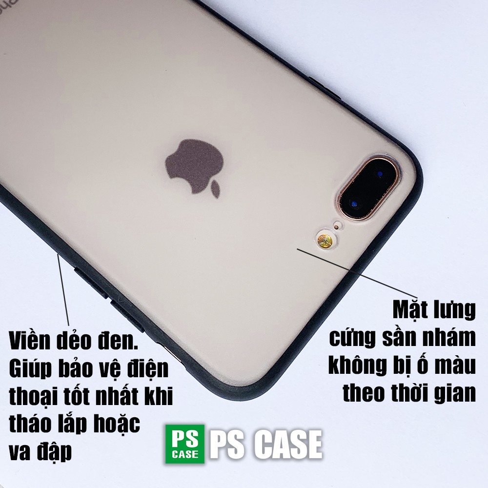 Ốp lưng iPhone 7 Plus, iPhone 8 Plus, viền dẻo đen cao cấp - PS Case phân phối