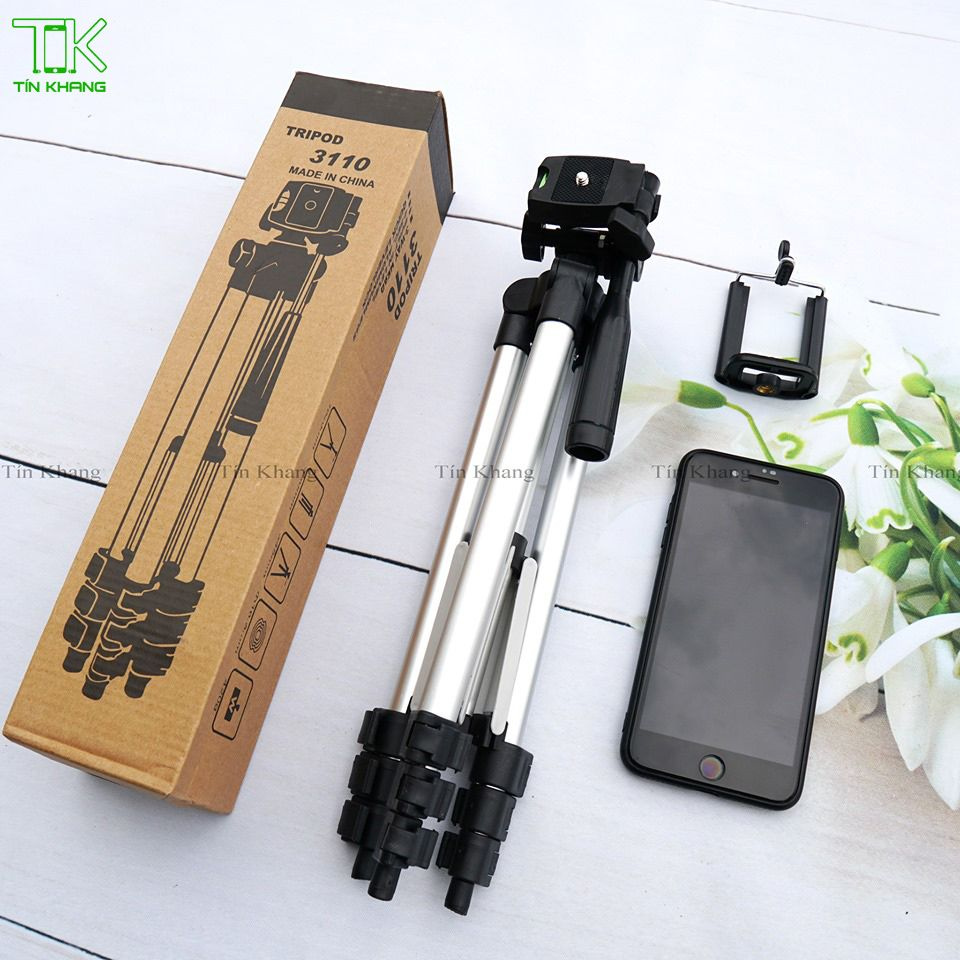 Gậy 3 chân chụp hình máy ảnh, điện thoại Tripod 3110, Tripod chụp ảnh livetream, Chân đế điện thoại quay tiktok