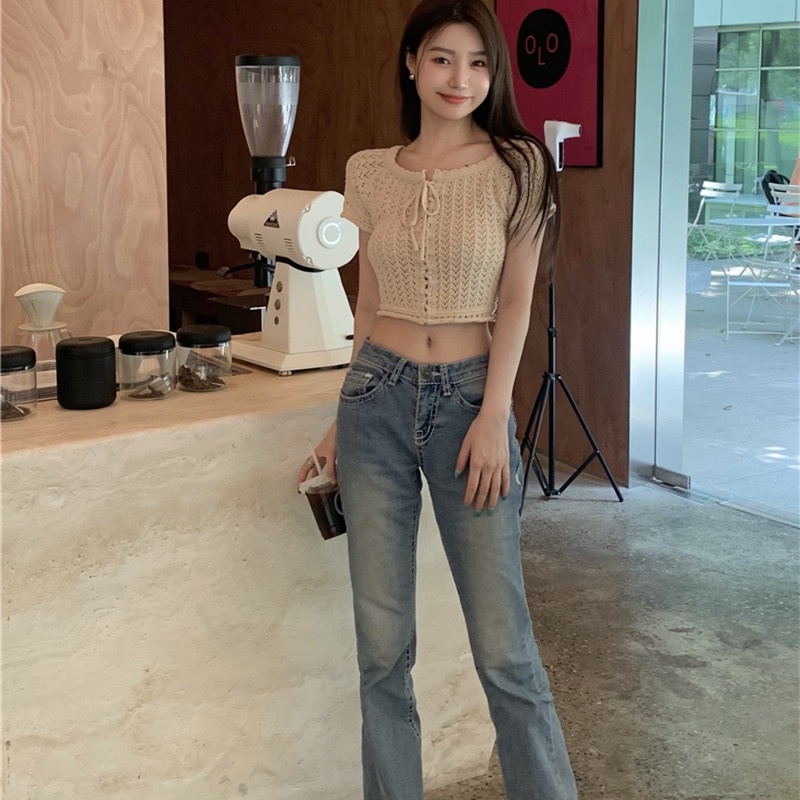 Áo Cardigan Dệt Kim Tay Ngắn Dáng Ôm Thiết Kế Cỡ Nhỏ Thời Trang Cao Cấp