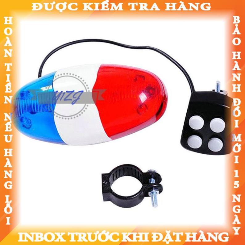 Còi xe đạp có đèn LED phong cách cảnh sát phát ra 4 âm thanh nguyenha
