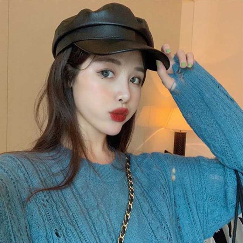 Áo sweater IELGY dệt kim cổ tròn tay dài kiểu mỏng có khoét rỗng