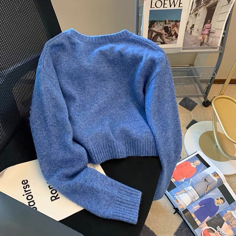 Áo Sweater Dệt Kim In Chữ Dáng Rộng Thời Trang Mùa Thu Mới Cho Nữ