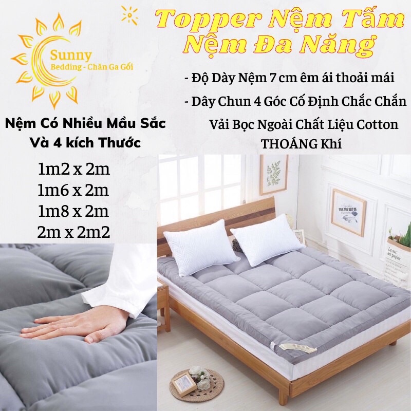 Nệm Topper Đa Năng, Dày 6-8 Cm Nhiều Hoạ Tiết.