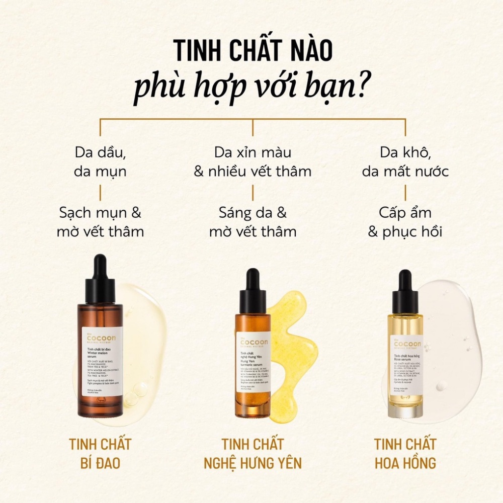 Serum chiết xuất từ nghệ Hưng Yên Cocoon Turmeric Serum 30ml giúp sáng da mờ thâm