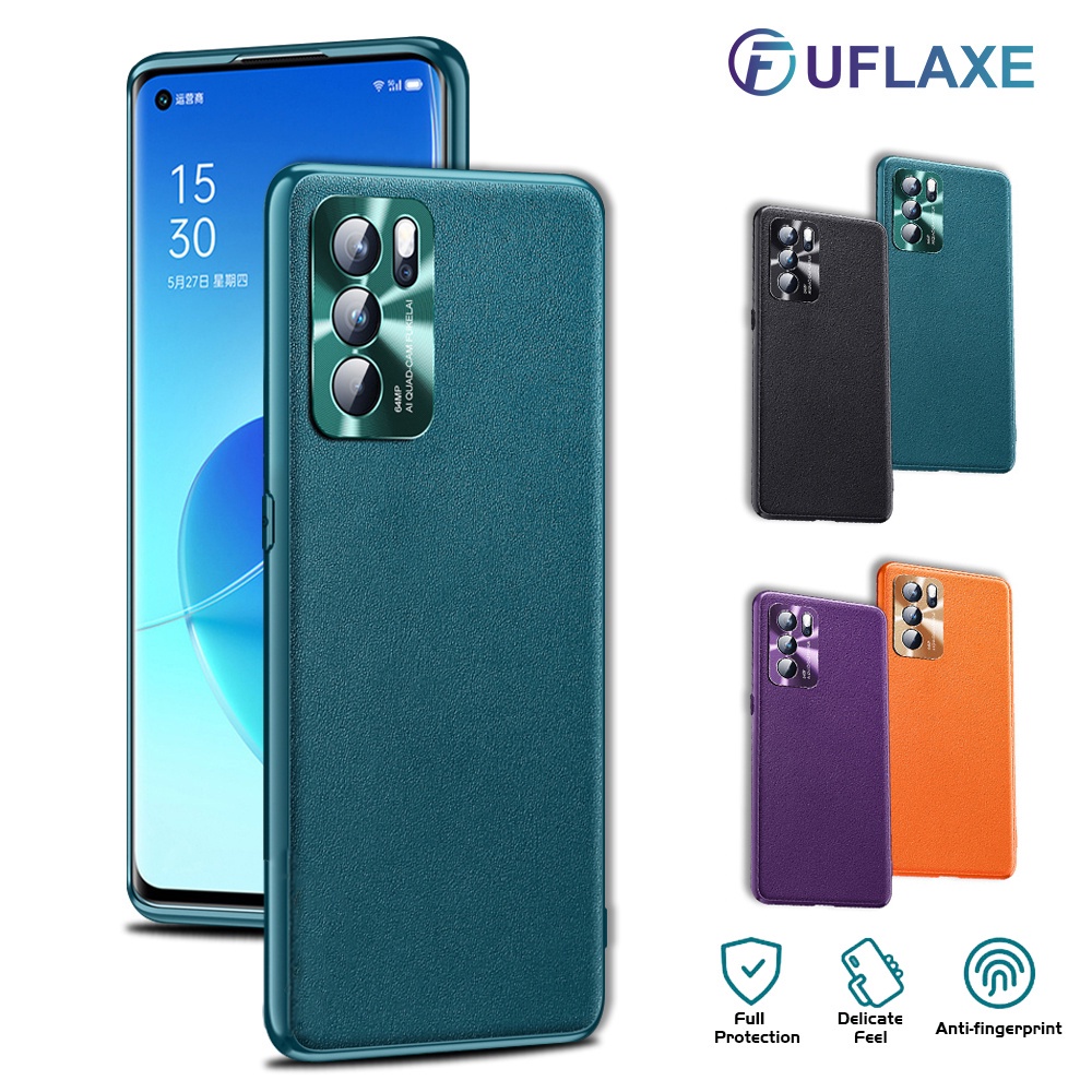 Ốp Điện Thoại UFlaxe Cứng Bọc Da Bảo Vệ Máy Ảnh Cho OPPO Reno 5 6 Pro Plus Reno 3 4 Pro SE 5G