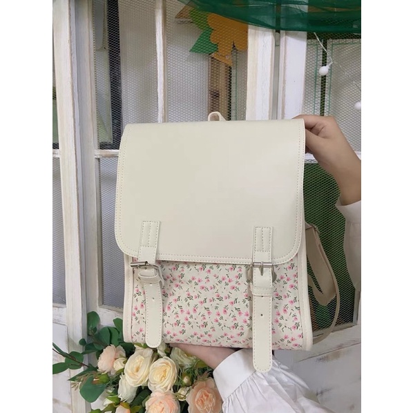 Balo Phong Cách Hàn Quốc Hoạ Tiết Hoa Mini