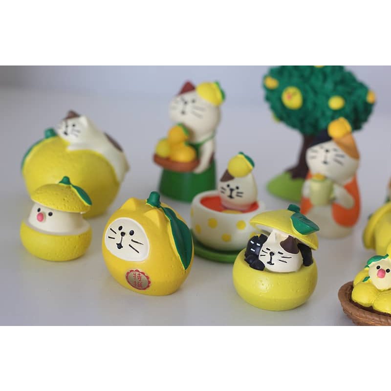 Mô Hình chú mèo Zakka Phong Cách Nhật Bản Serie Trái Chanh Lemon