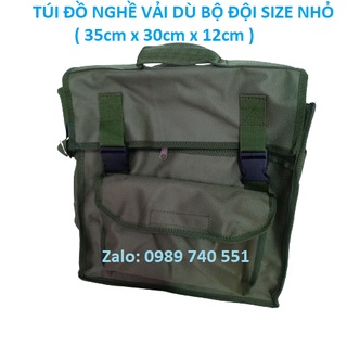 Túi đồ nghề vải dù xanh lính 35X30X12 cm chống nước - cỡ nhỏ