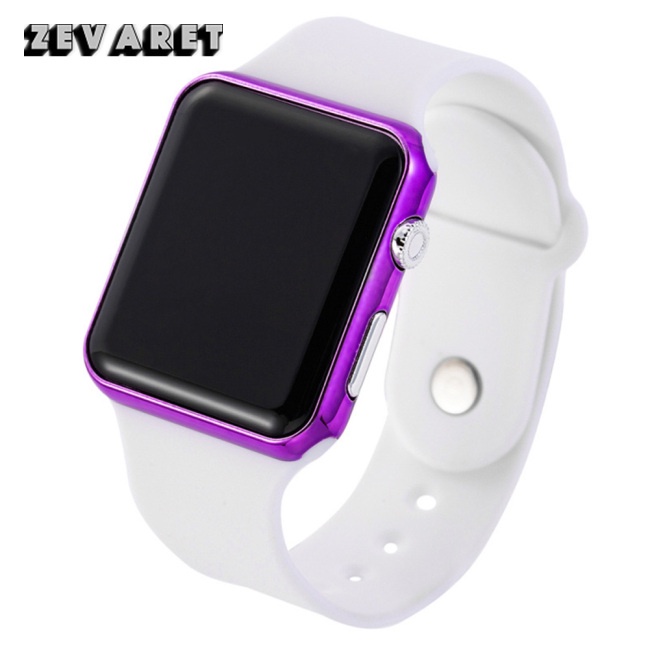 Đồng Hồ Điện Tử Thể Thao Zevaret Mặt Vuông Có Đèn LED Dây Cao Su Dành Cho Nam Nữ