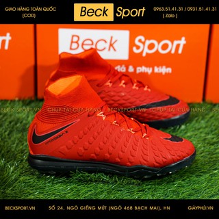 Giày Bóng Đá [Hypervenom Phantom] Full Đỏ Cao Cổ TF