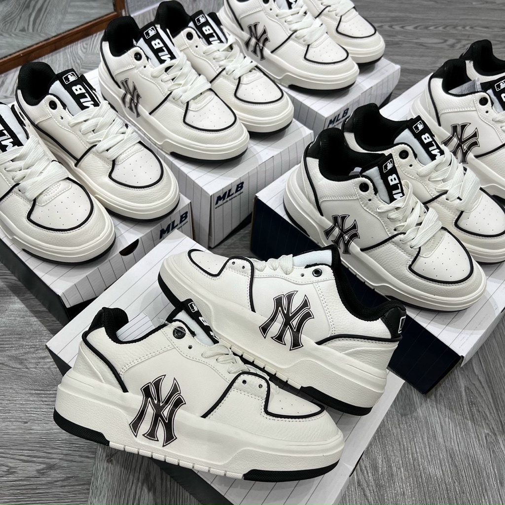 Giày MLB Chunky Liner White Black, Giày MLB Chunky White Green Hàng Cao Cấp 2022 Full Box - Sẵn Hàng