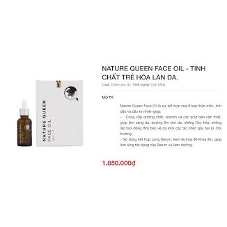 Tinh chất trẻ hóa làn da Nature Queen Face Oil 30ml