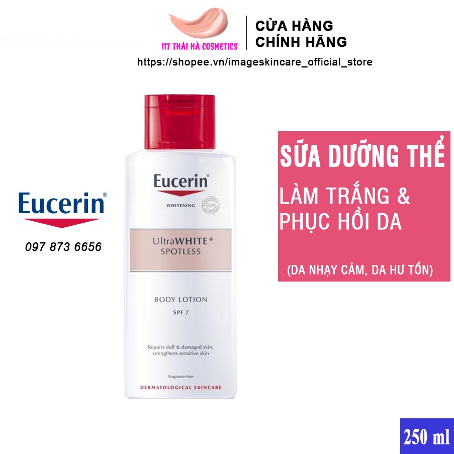 Sữa dưỡng thể làm trắng da Eucerin Ultra White + Spotless Body Lotion SPF7 cho da nhạy cảm 250ml