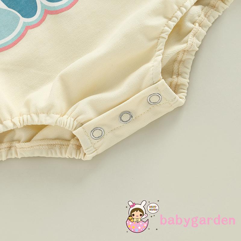 Áo Liền Quần Tay Dài Cổ Tròn In Chữ Màu Sắc Tương Phản Thời Trang Cho Bé Gái 0-18 Tháng Tuổi