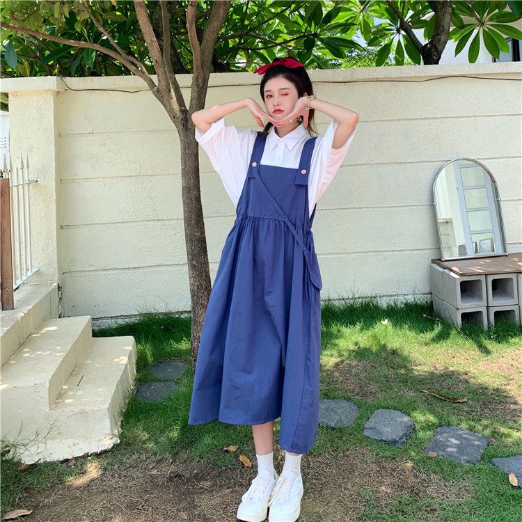 Set chân váy và đầm yếm dài trung bình thời trang mùa hè