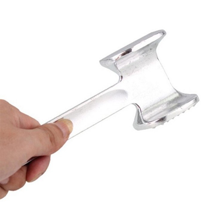 BÚA GANG Đâm Dần Thịt, Đập Đá MÀU BẠC, Dụng Cụ Xăm Dằm Làm Mềm Thịt Bò, Thịt Lợn Thông Minh