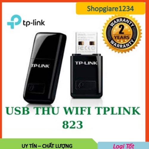 USB thu sóng Wifi TpLink 823N chuẩn N tốc độ 300Mbps - Hàng Chính Hãng Bảo hành 2 năm lỗi 1 đổi 1