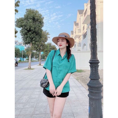 Áo sơ mi 2 túi đũi cộc tay rơi