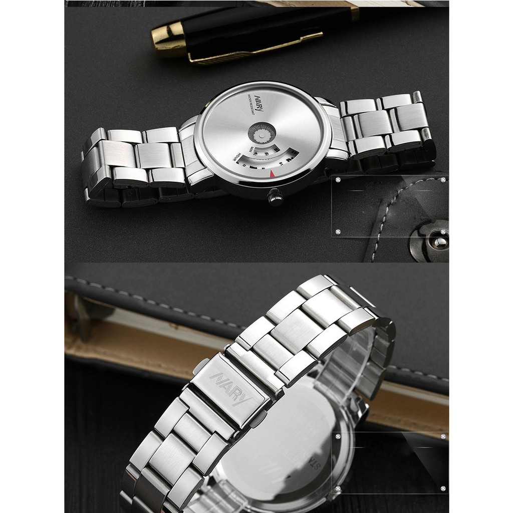 Đồng hồ nam NARY N633 dây thép không gỉ cao cấp _2 màu thời trang