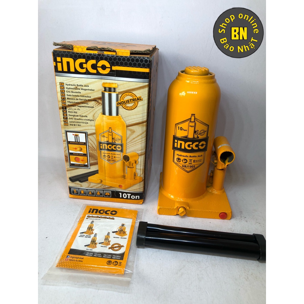 [Chính Hãng] Kích đội thuỷ lực INGCO 10 Tấn (Đội có van an toàn) Nâng thuỷ lực ôtô-Công nghiệp-Sửa chữa - BảoGroup