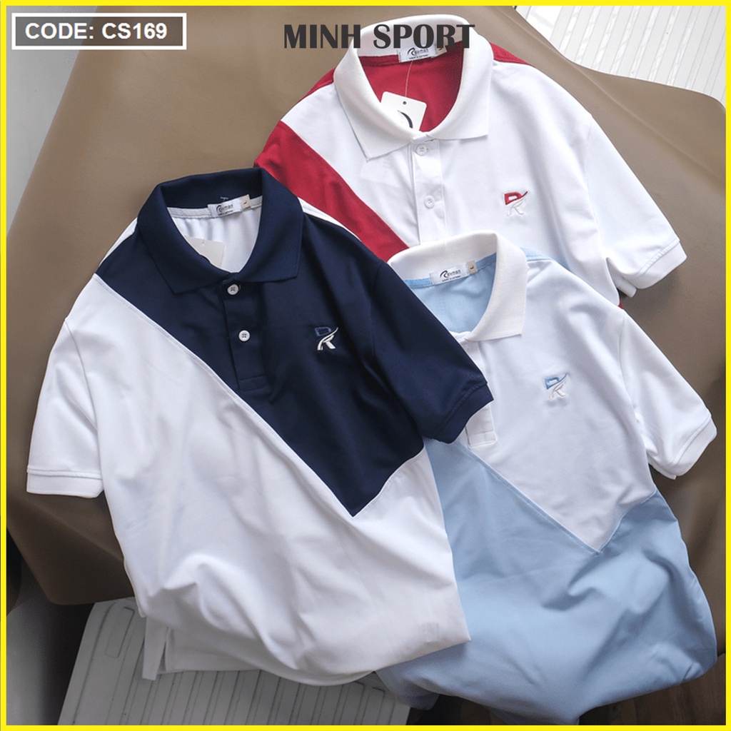 Áo Thun Polo Nam Có Cổ Ngắn Tay Phối 2 Màu, Mặc Mát, Không Xù Lông mã AO.37