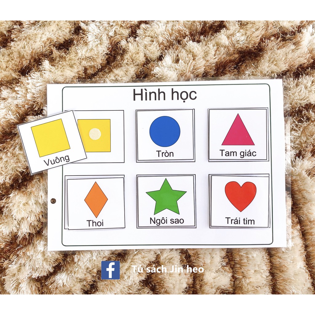 ❤ HỌC LIỆU cho bé] NHẬN BIẾT - Học liệu Montessori bóc dán, giúp bé phát triển tư duy