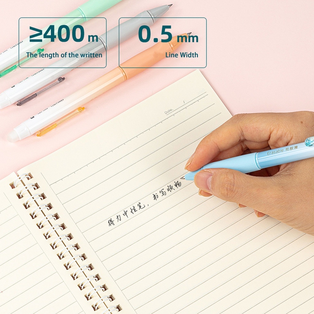 Bút Mực Gel Ngòi 0.5mm Có Thể Xóa Được Màu Đen / Xanh Dương