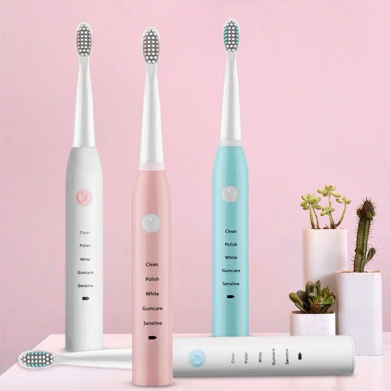 Bàn chải điện đánh răng tự động Sonic lông mềm 5 chế độ rung chăm sóc răng công nghệ sóng âm tiêu chuẩn USA